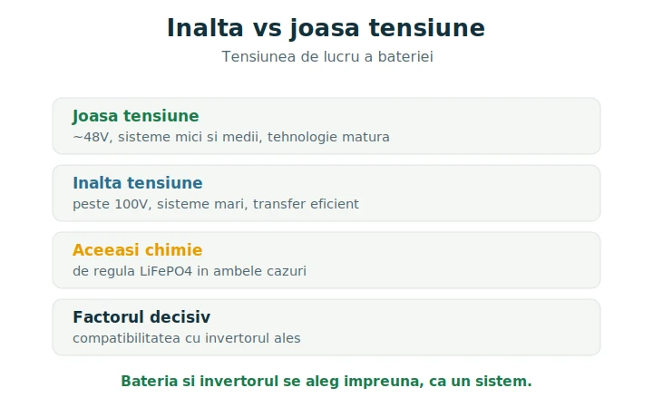 Baterie de înaltă vs joasă tensiune: diferențe și cum alegi