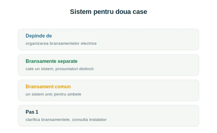 Sistem fotovoltaic două case: soluții după organizarea branșamentelor